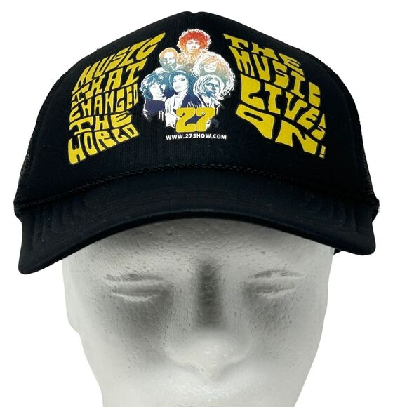 27 Club Show Trucker Hat Cap Music Hendrix Cobain Winehouse Morrison Black - Picture 2 of 10